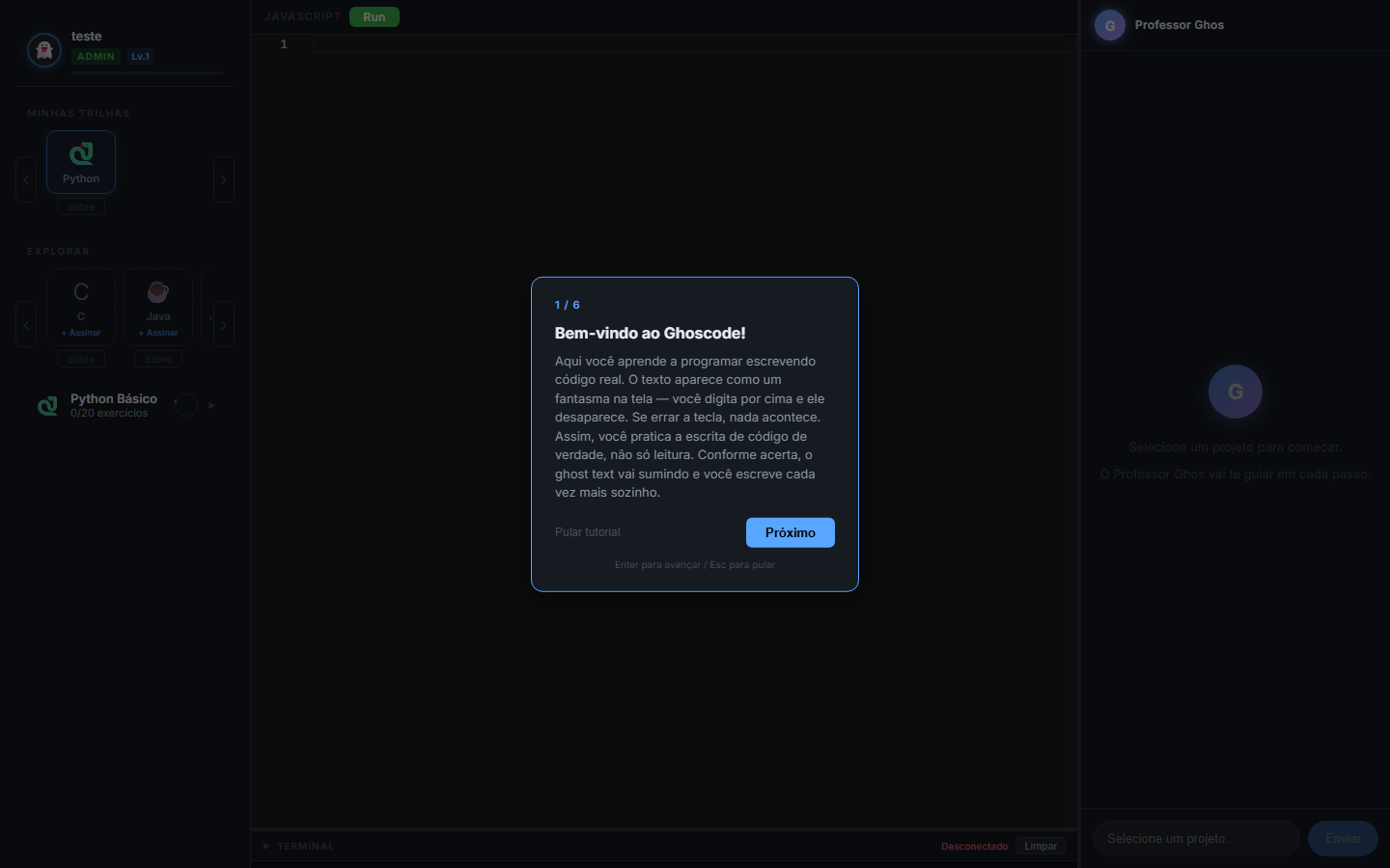 XP e streak na sidebar